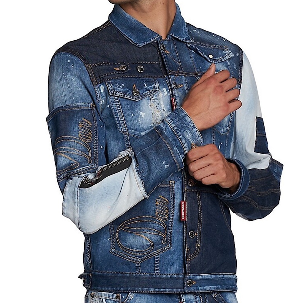 DSQUARED2 Franken Patchwork Denim Jacket